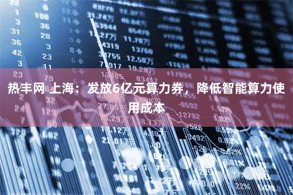 热丰网 上海：发放6亿元算力券，降低智能算力使用成本